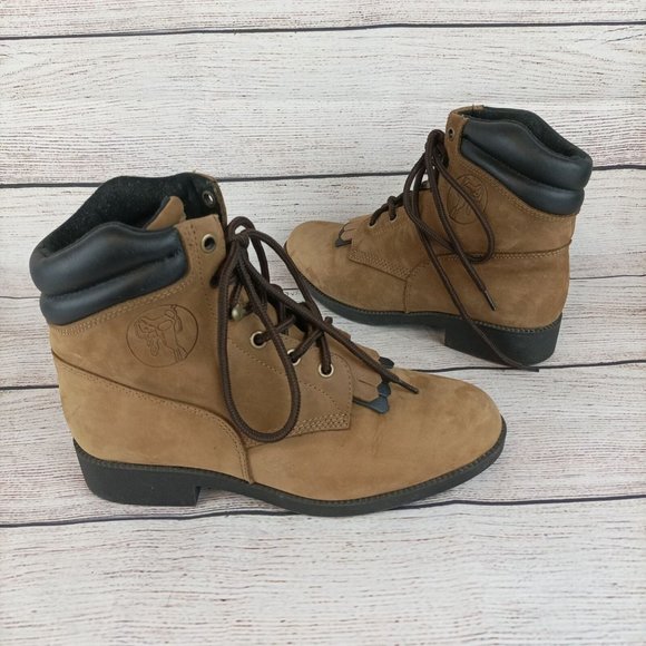 Laredo Shoes - Laredo Womens Western Work Boots 6.5M Brown 6" Saddle Brand